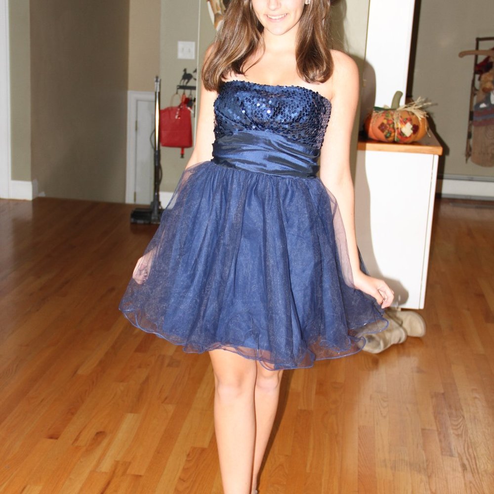 Navy Sequin Tutu Cocktail Dress